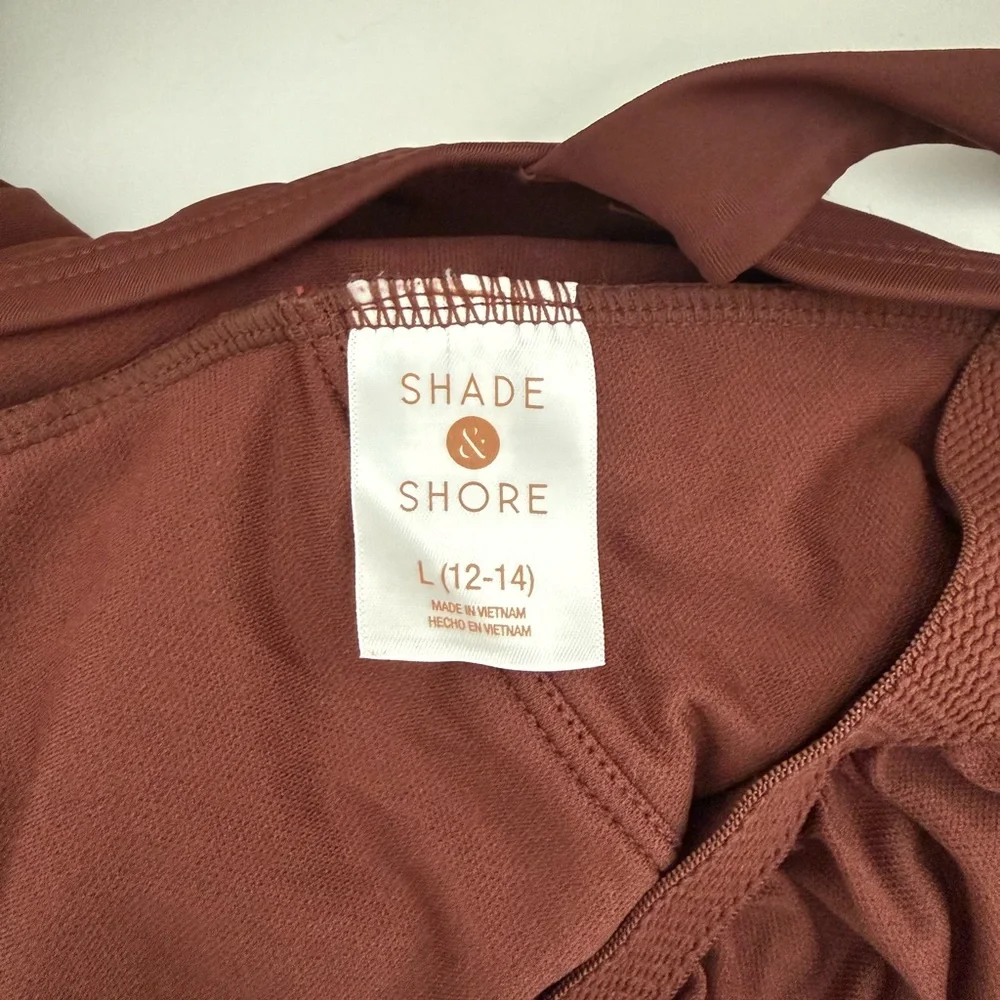 Brown Halter One-Piece Swimsuit - Picture 4 of 6